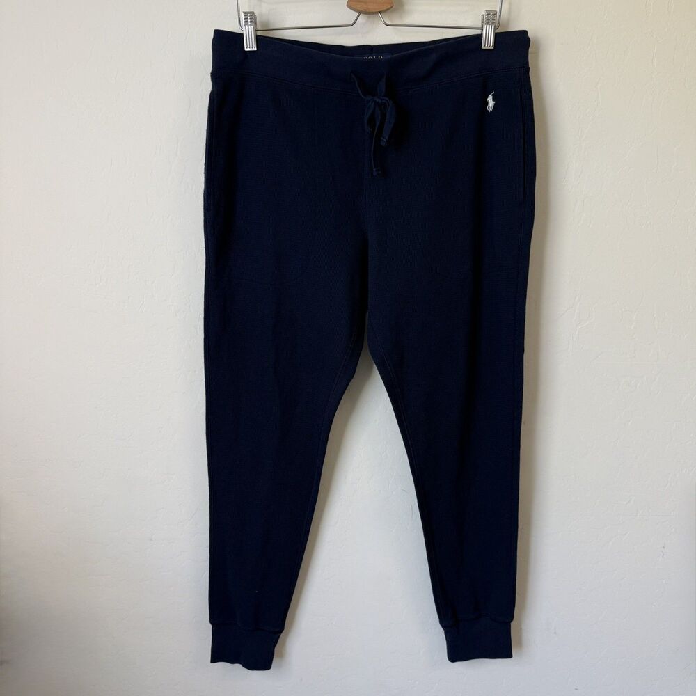 Polo Ralph Lauren Sleep Jogger Pants Mens XL Navy Waffle Knit Thermal Loungewear